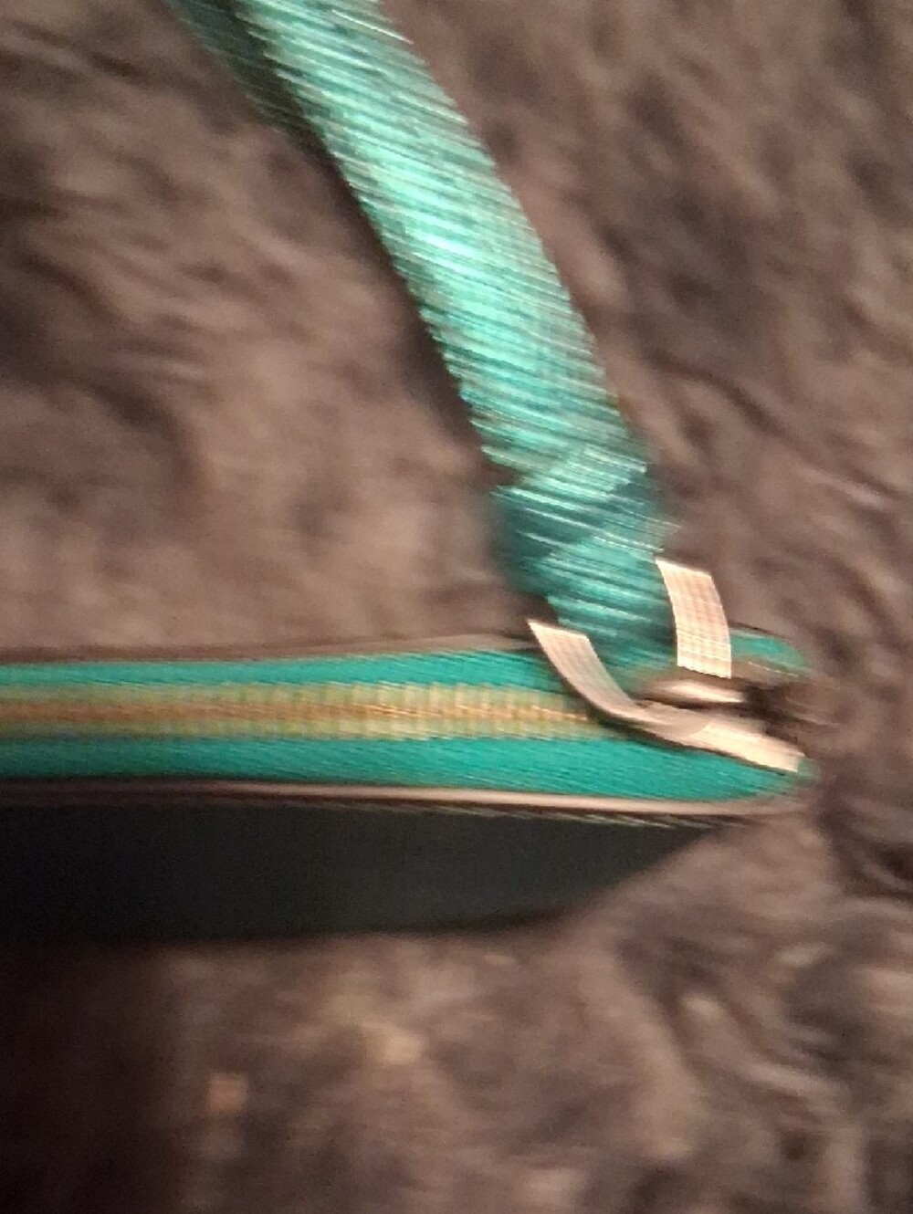 Coach Metallic Teal Wristlet Pouch with Strap - Picture 5 of 9